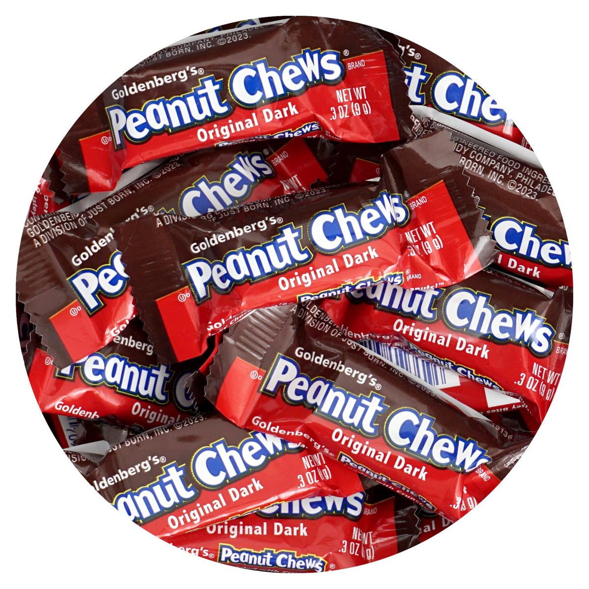 The Hampton Candy Company Peanut Chews Dark bulk 1lb bag for easy bulk snacking.