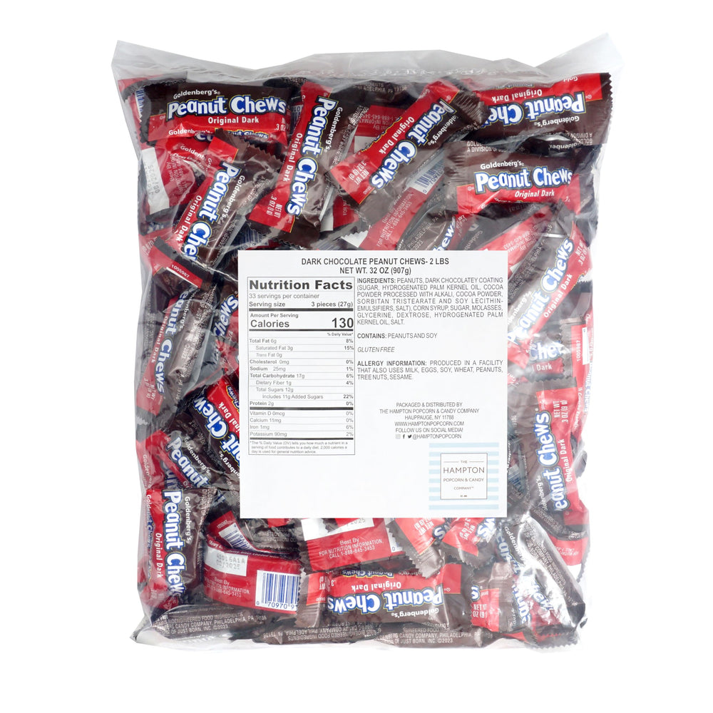 Peanut Chews Original Dark individually wrapped bites, convenient on-the-go snack from The Hampton Candy Company.