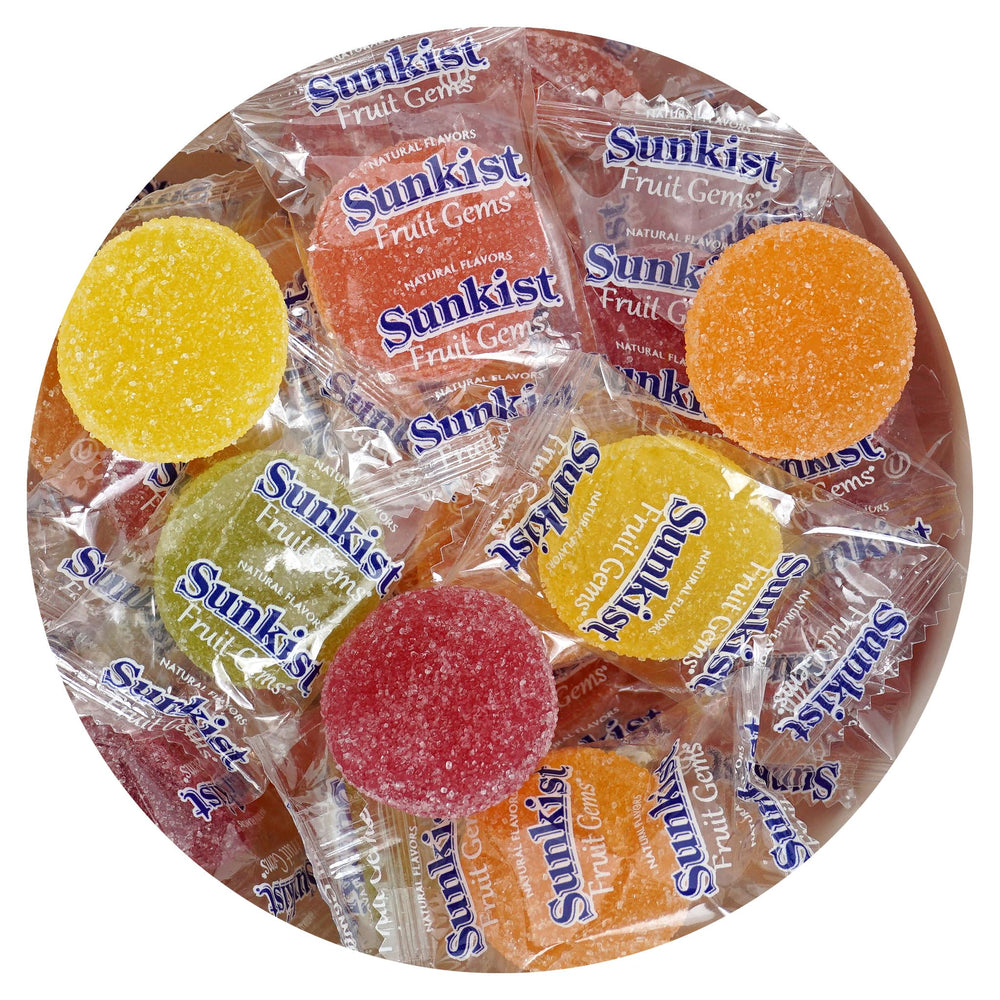 The Hampton Candy Company Sunkist Fruit Gems orange pieces for snack time and sharing