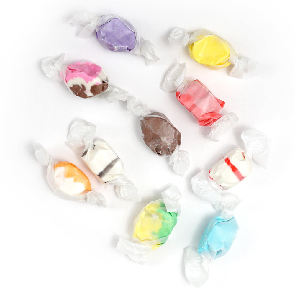 The Hampton Candy Company 10 flavor assortment packaging on a shelf