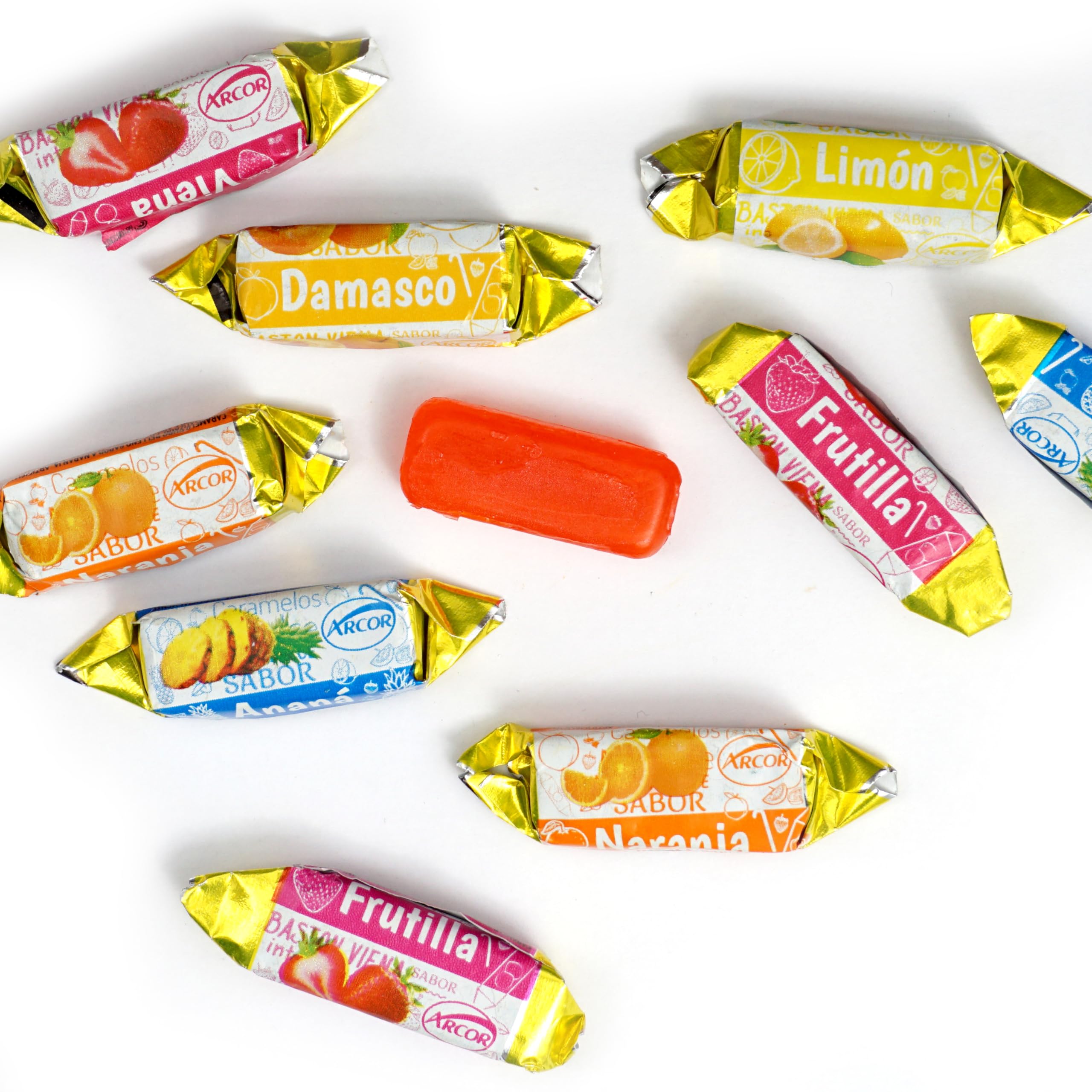 Vienna fruit filled candy close-up, individually wrapped for on-the-go snacking.