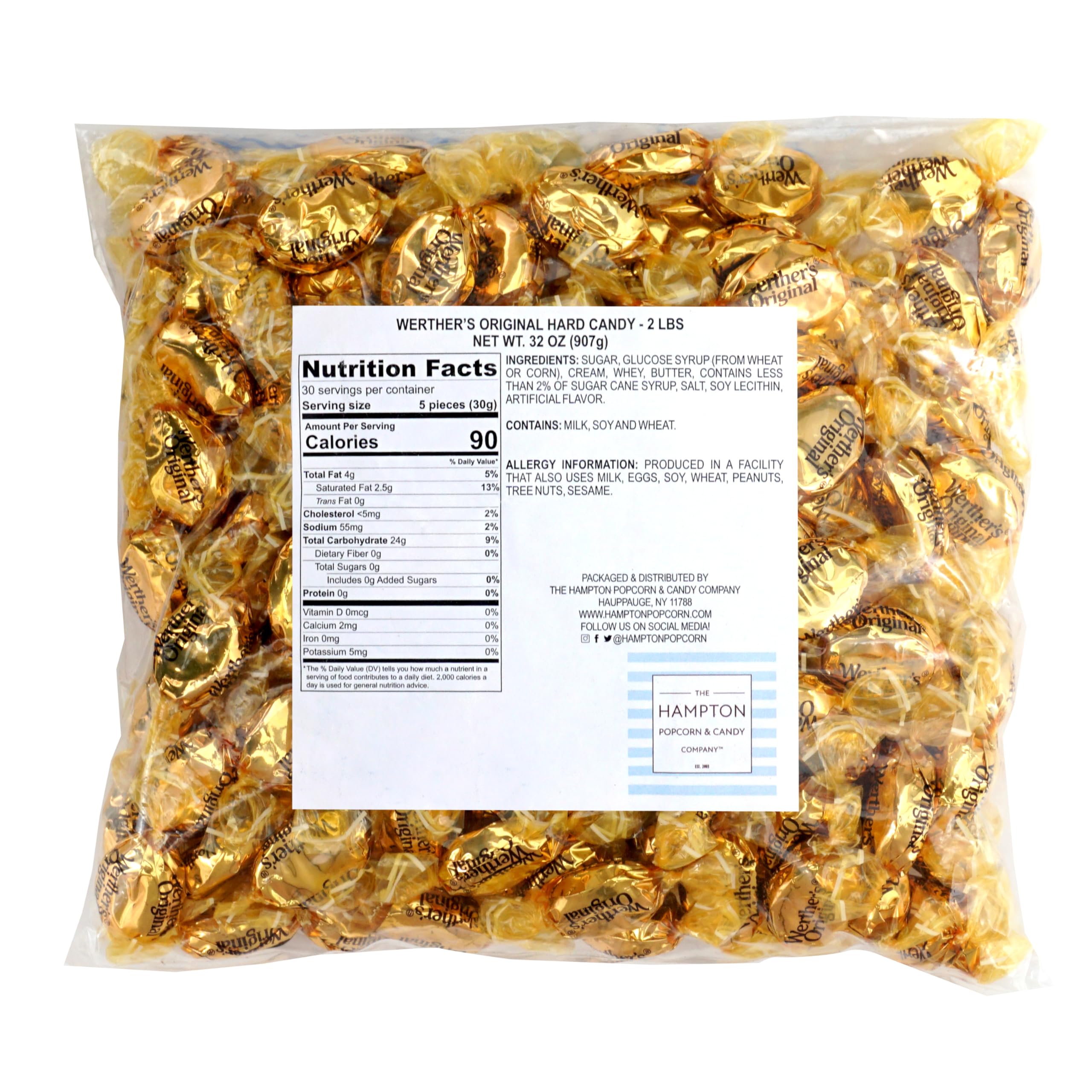 Werther's Original caramel candy close-up showing creamy texture.