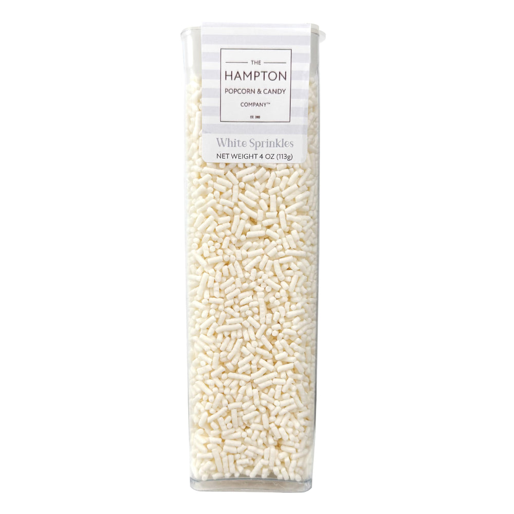 The Hampton Candy Company 4 oz jar white sprinkles for baking and dessert presentation
