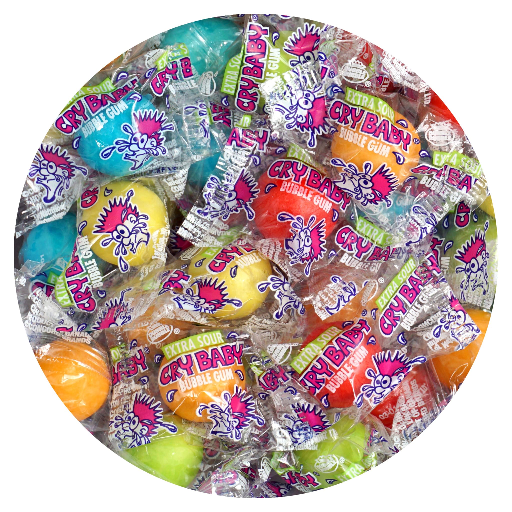The Hampton Cry Baby Extra Sour Gum Balls bulk bag with 60 pieces for parties and snacks
