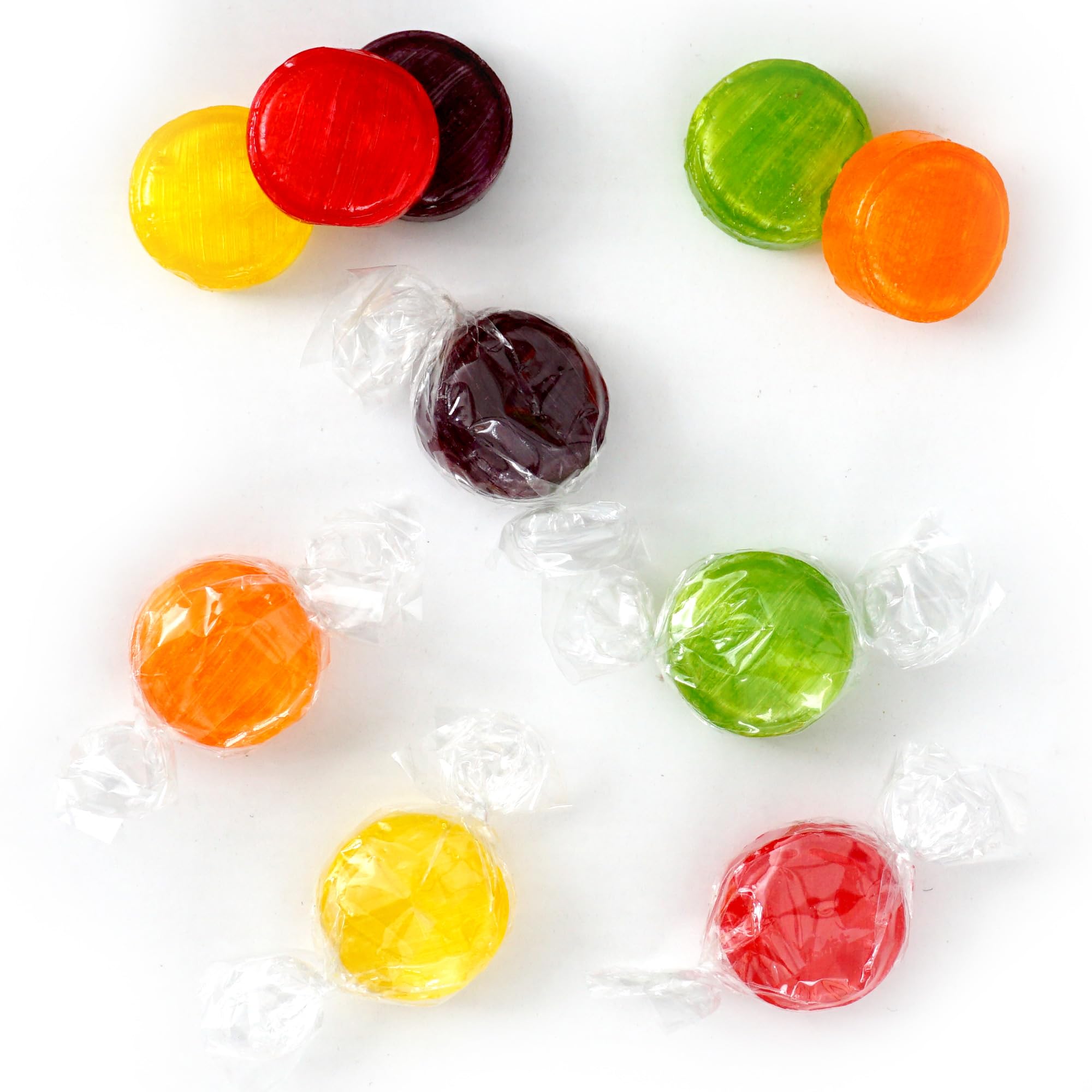 The Hampton Candy Fruit Discs closeup orange flavor highlights bright citrus sweetness.