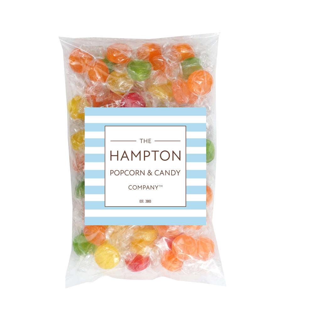 The Hampton Candy Fruit Discs closeup strawberry flavor boosts a retro candy moment.