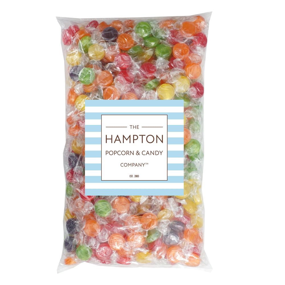 The Hampton Candy Company fruit discs close-up, vibrant flavors for gatherings.
