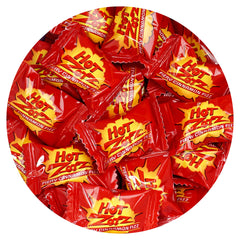 The Hampton Candy Company Hot Zotz Fiery Cinnamon Fizz bulk bag front view ideal for parties.
