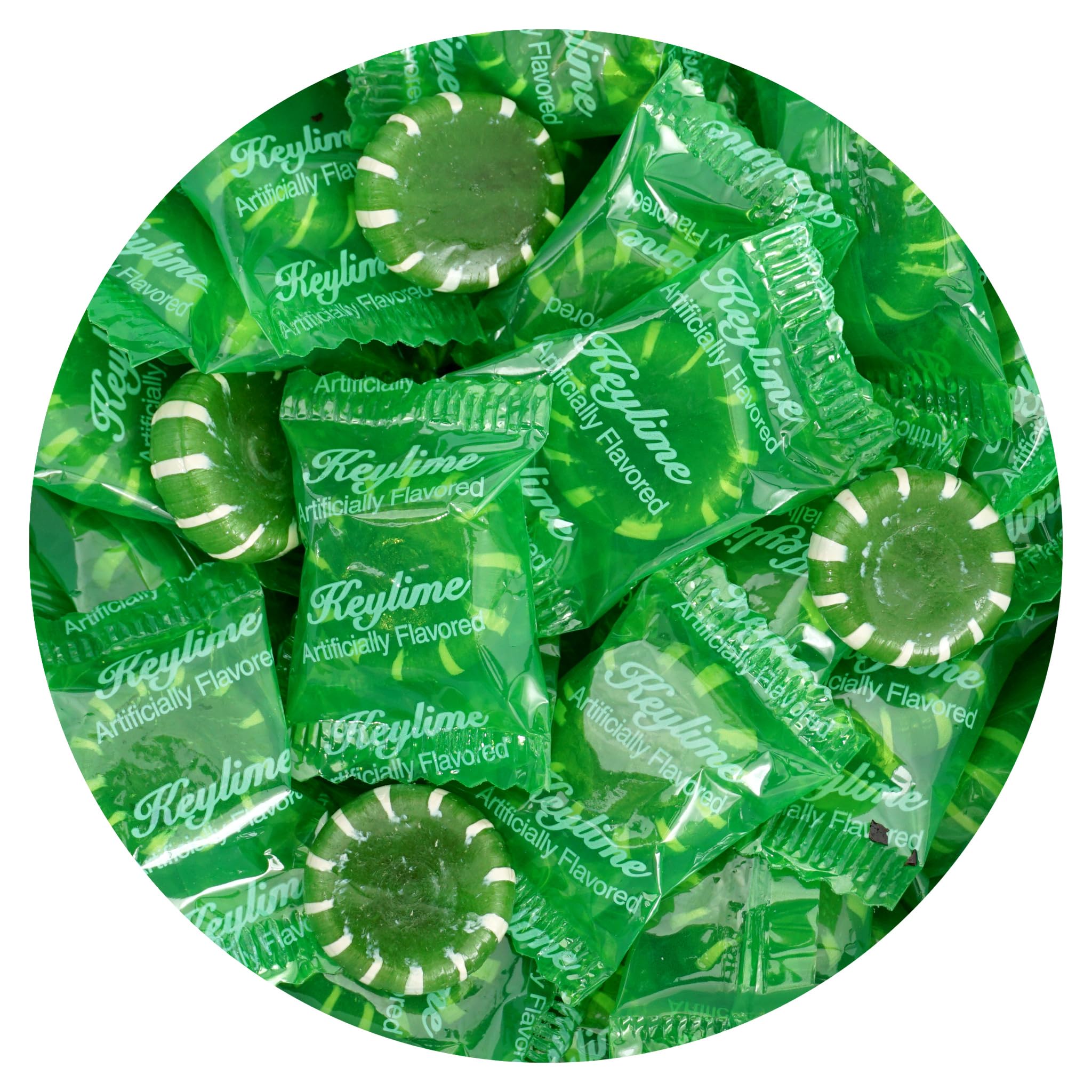 The Hampton Candy Company Key Lime Discs bulk packaging ideal for parties and gifts.
