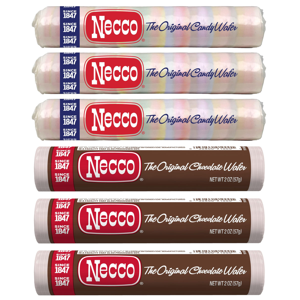 The Hampton Candy Necco Original roll close-up for nostalgic snacking and sharing.