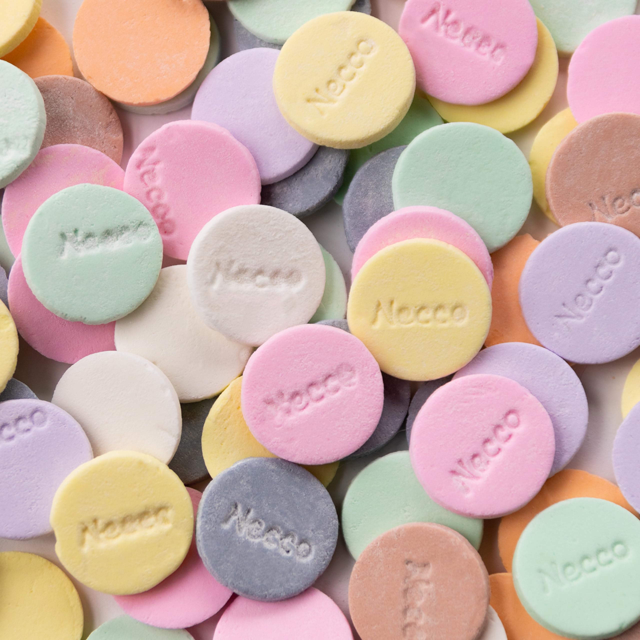 Necco Wafers Chocolate rolls close-up showing creamy texture.