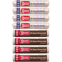 The Hampton Candy Company Necco Wafers Original-Chocolate rolls front view, perfect for sharing at gatherings.