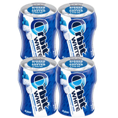 The Hampton Candy Company Orbit White Peppermint bottle for fresh breath on the go.