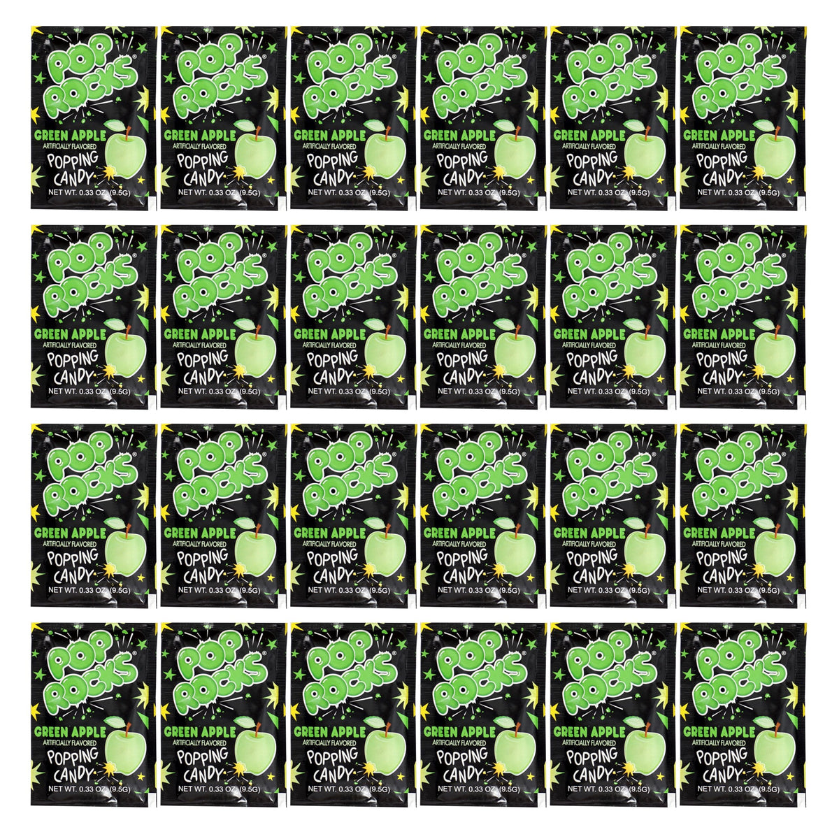 The Hampton Candy Company Pop Rocks Green Apple with a popping texture for fun snacking.