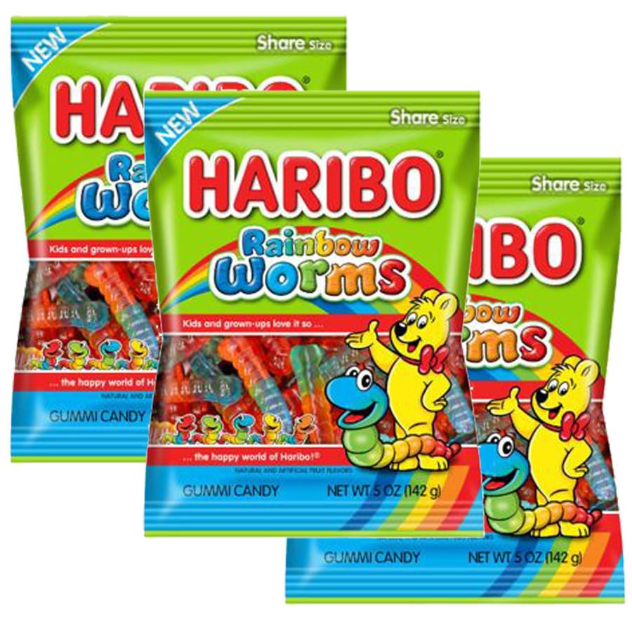 The Hampton Candy Rainbow Worms front view bag, ideal for party favors.