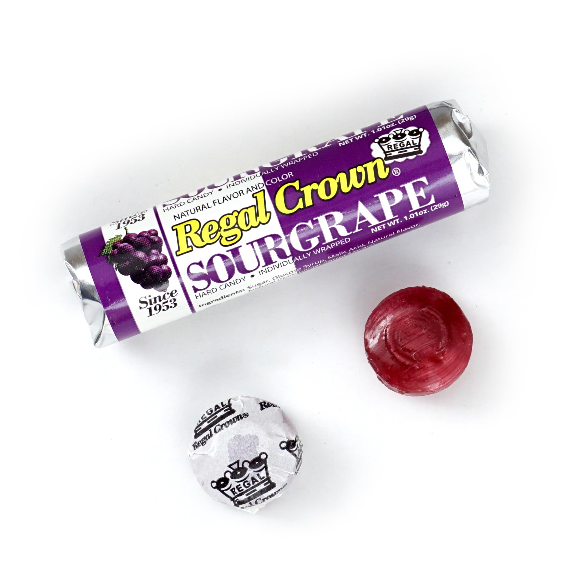 Sour grape bite reveals rich aroma and juicy grape-forward flavor