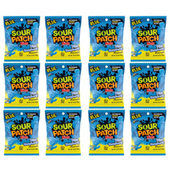 The Hampton Candy Company SourPatch Kids Blue Raspberry packaging shown, ideal for sharing at parties.
