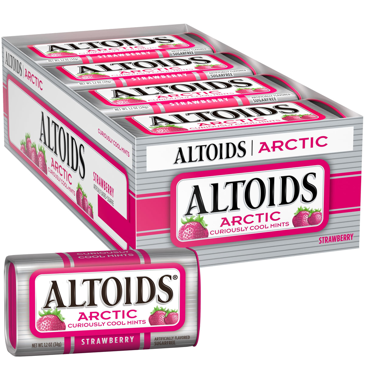 The Hampton Candy Company Strawberry Mints tin ready for on-the-go freshness