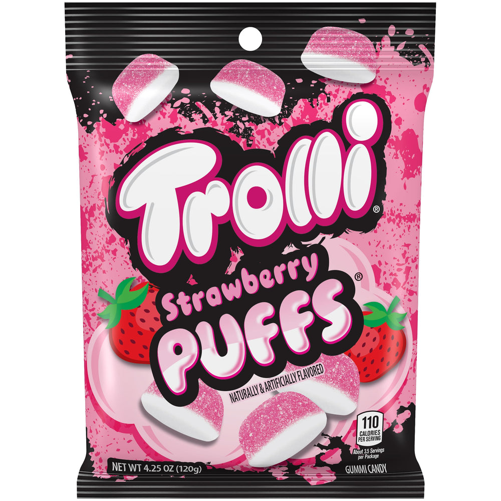 THE HAMPTON CANDY COMPANY Strawberry Puffs closeup pink gummies for a tasty snack
