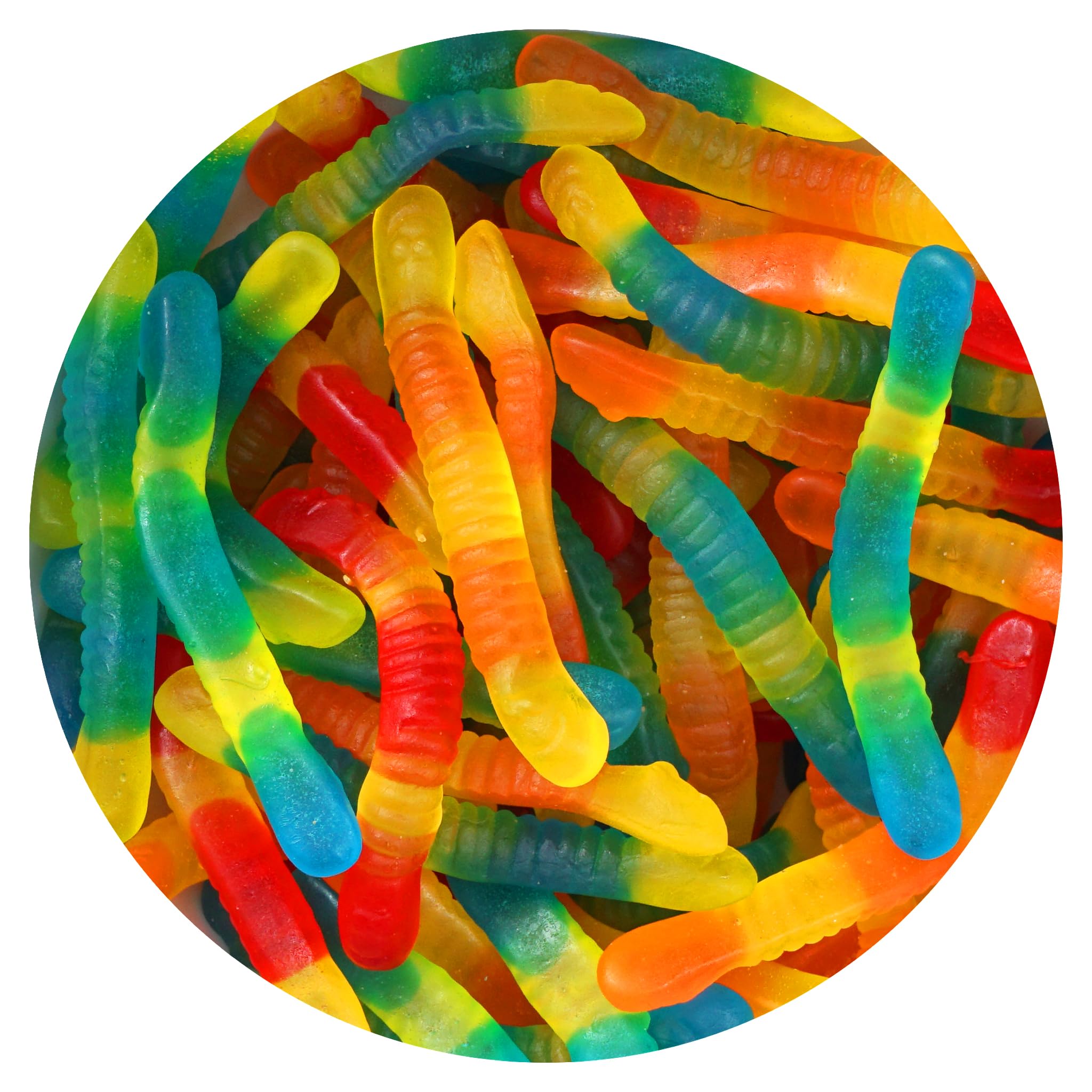 The Hampton Candy Company sugar-free gummy worms bulk bag ready for party favors.