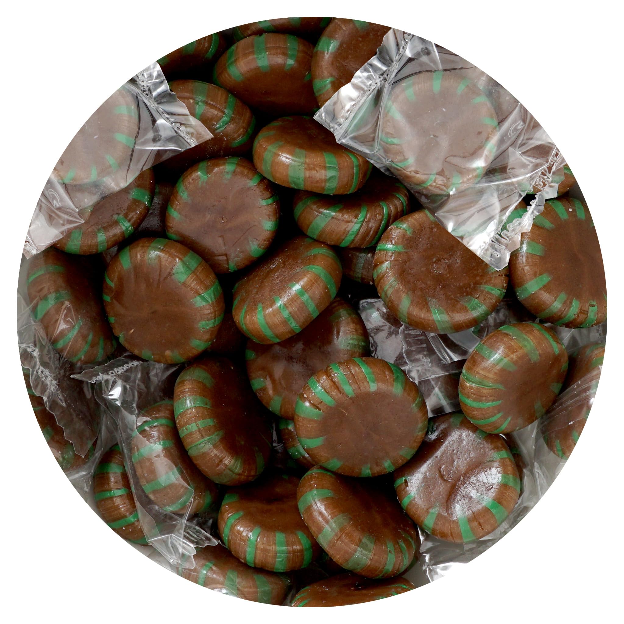 The Hampton Chocolate Starlight Mints bulk bag in 2 lb packaging, ideal for events.