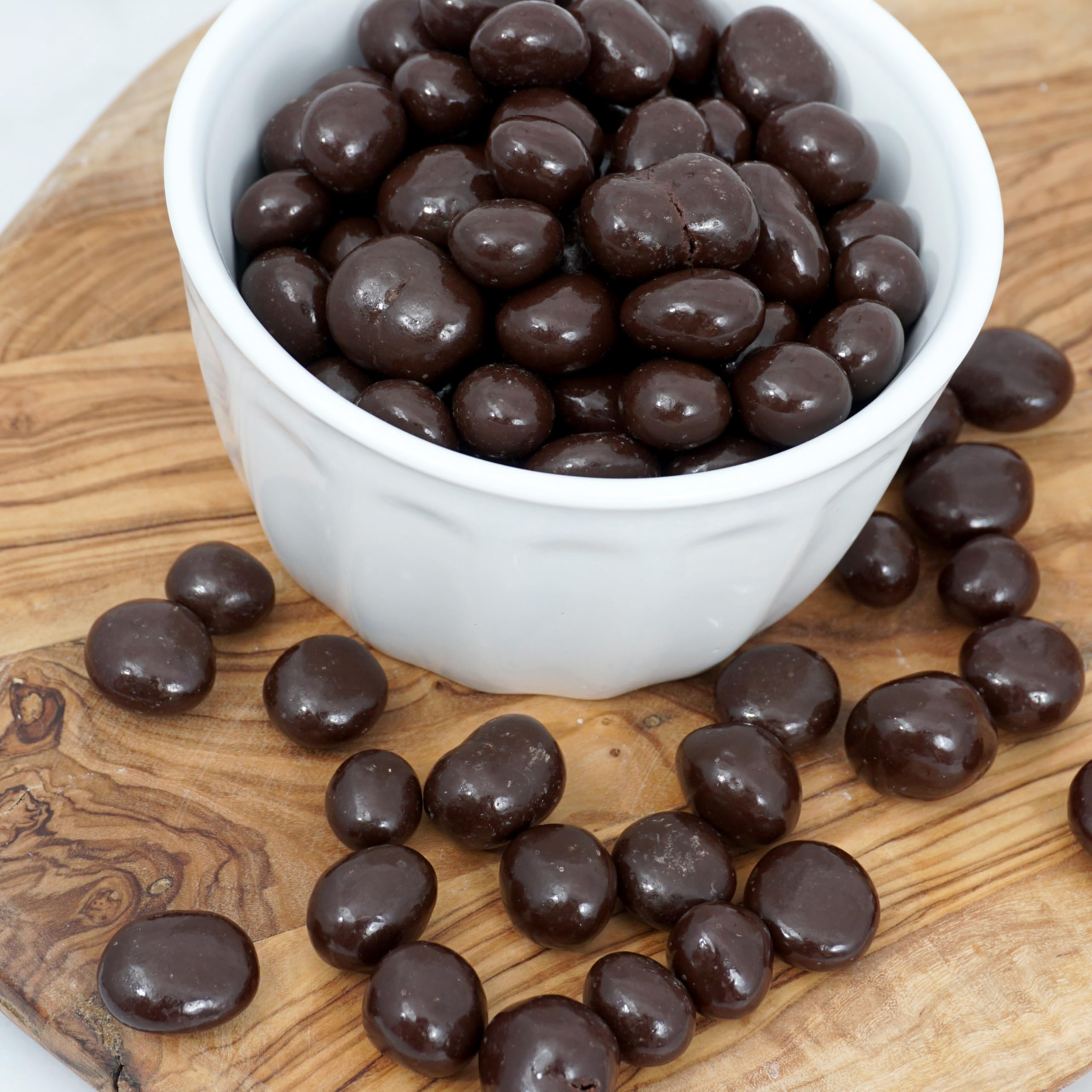 The Hampton Dark Chocolate Covered Raisins bulk 2lb bag ready for pantry snacks.