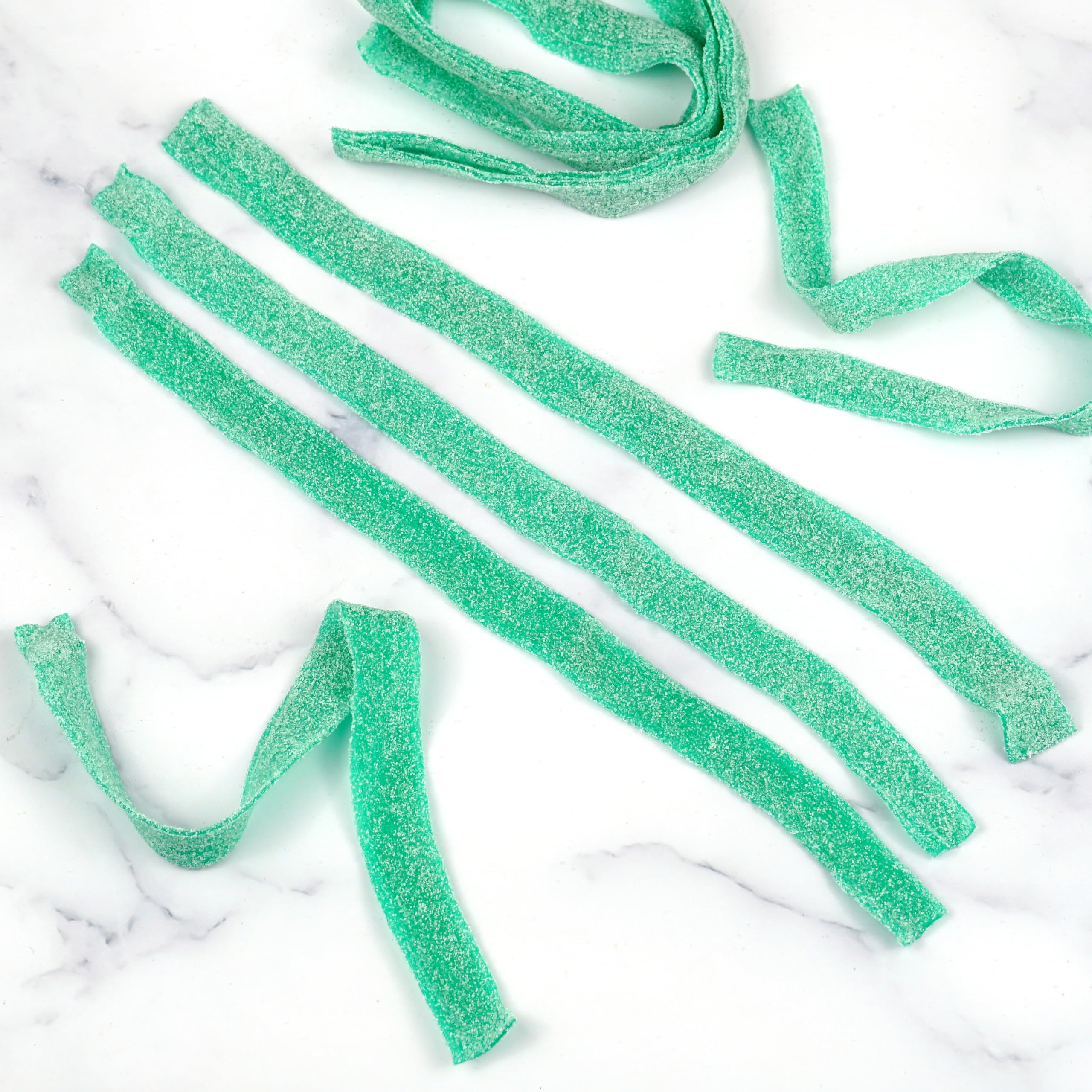 Green Apple Sour Belts ideal for kids' snack time and school lunches.