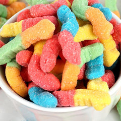 The Hampton Neon Sour Gummy Worms serving idea with colorful candy cone