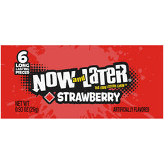 Now & Later taffy blue raspberry flavor in a bright wrapper