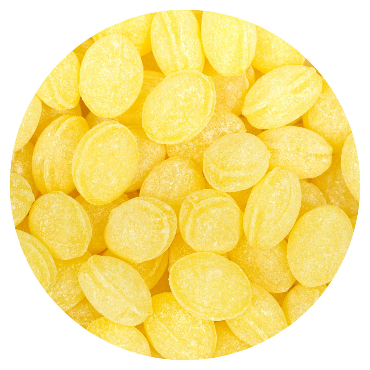 The Hampton Popcorn Company Claeys Sanded Lemon Drops bulk bag for party buffets
