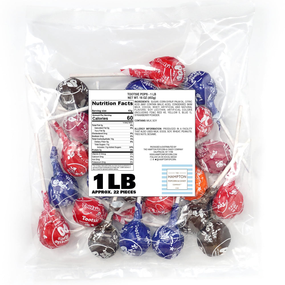 The Hampton Popcorn Classic Roll Pops cherry flavor, festive and party-ready.