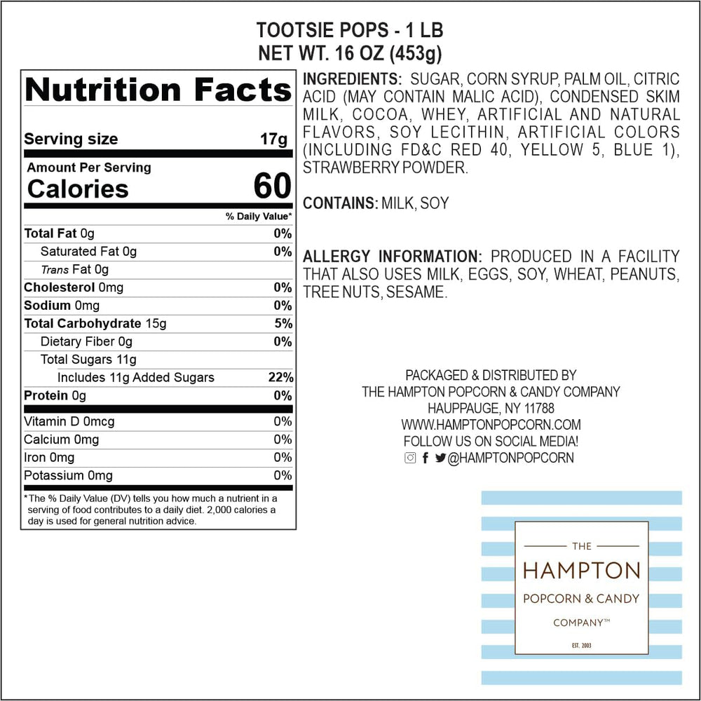 The Hampton Popcorn Classic Roll Pops raspberry flavor, colorful and tasty.