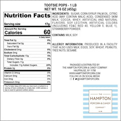 The Hampton Popcorn Classic Roll Pops raspberry flavor, colorful and tasty.
