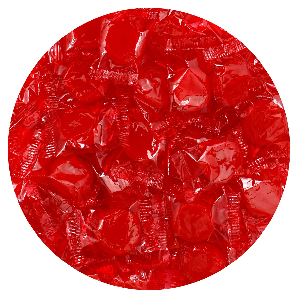 The Hampton Popcorn Company Cinnamon Discs bulk bag for office and party candy display.