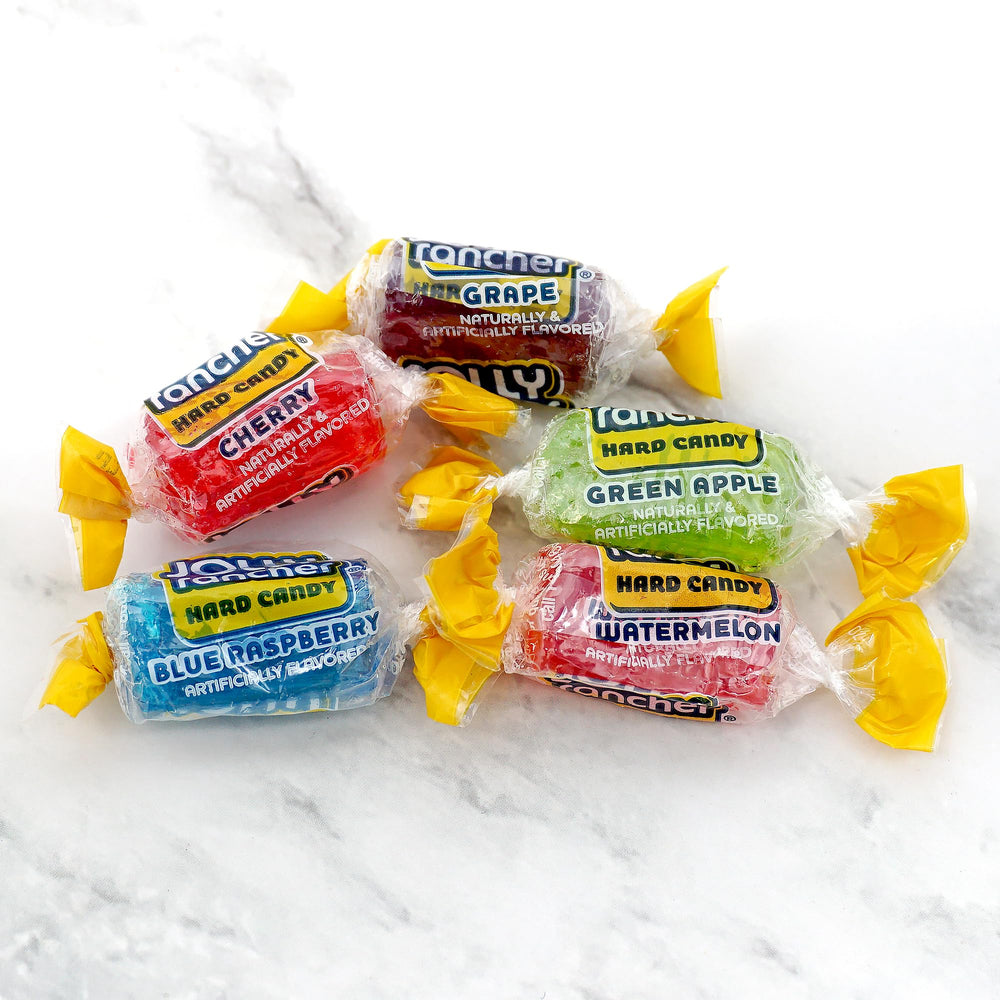 The Hampton Popcorn Company Jolly Ranchers cherry candy, bold flavor for celebrations.