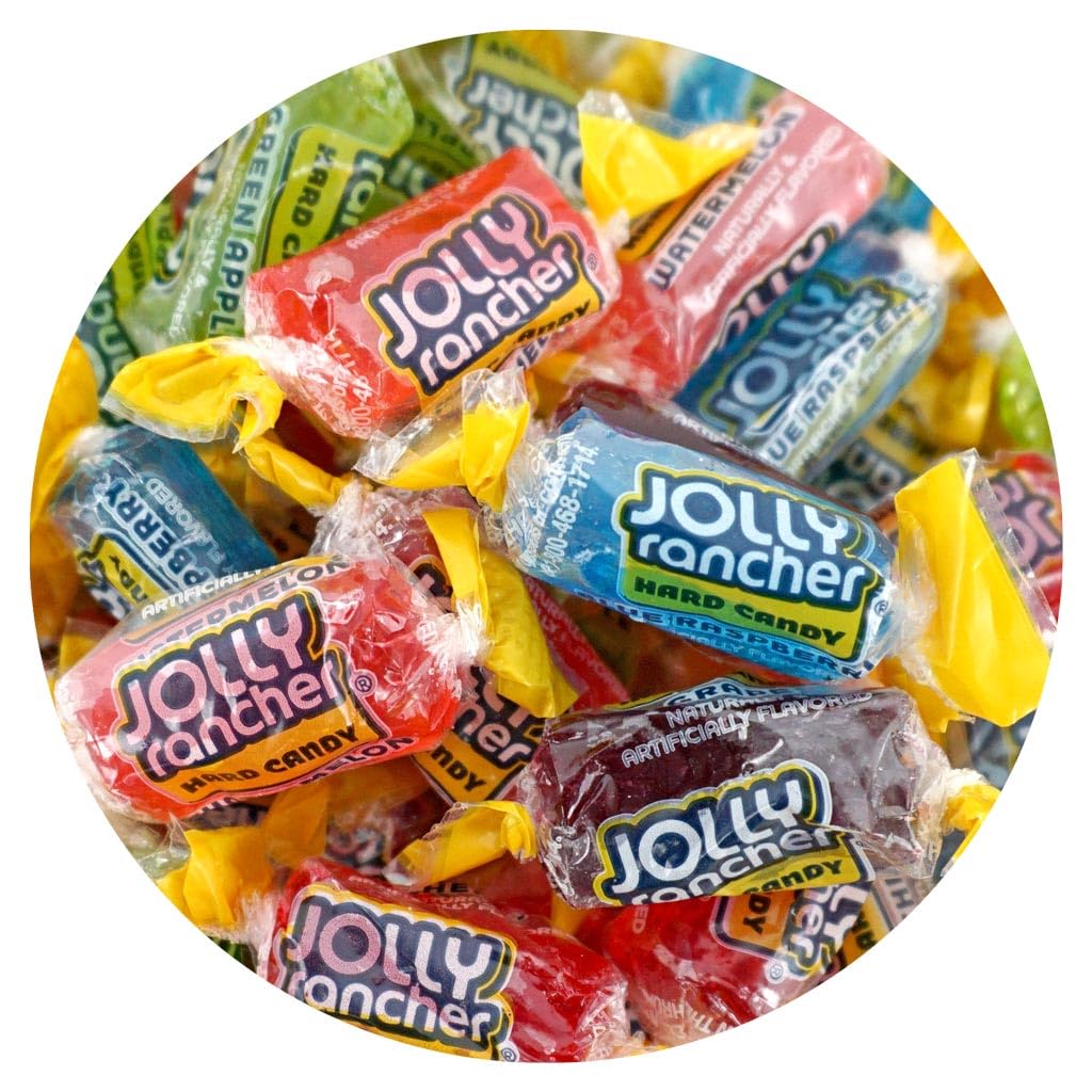 The Hampton Popcorn Company Jolly Ranchers green apple candy, perfect for on-the-go treats.