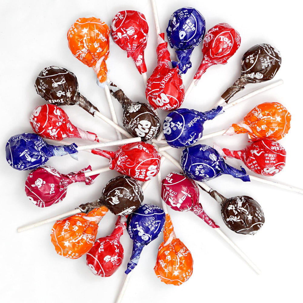 The Hampton Popcorn Company Tootsie Roll Pops cherry flavor, perfect for celebrations.