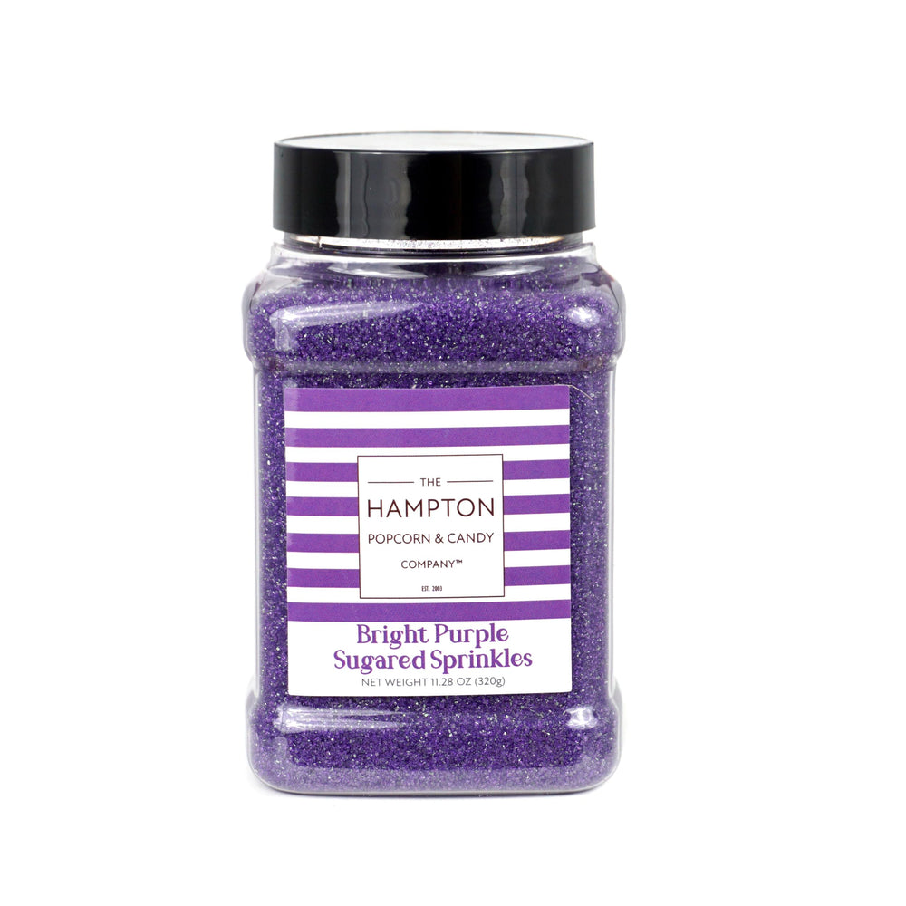Cookies decorated with Hampton purple sugar sprinkles for a whimsical touch