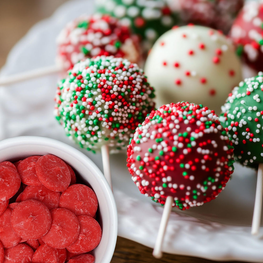 Melting Wafers in a bowl for dipping fruit skewers and candy decorations.
