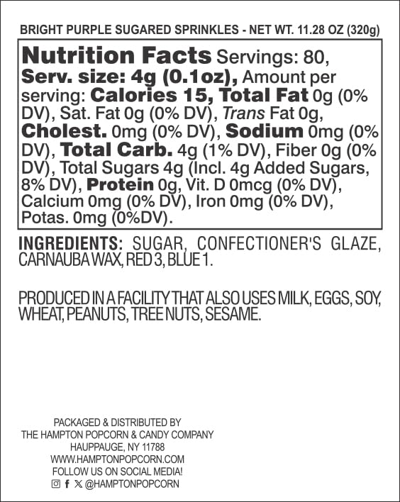 Purple Hampton sanding sugar decorates cupcakes with vibrant color and texture