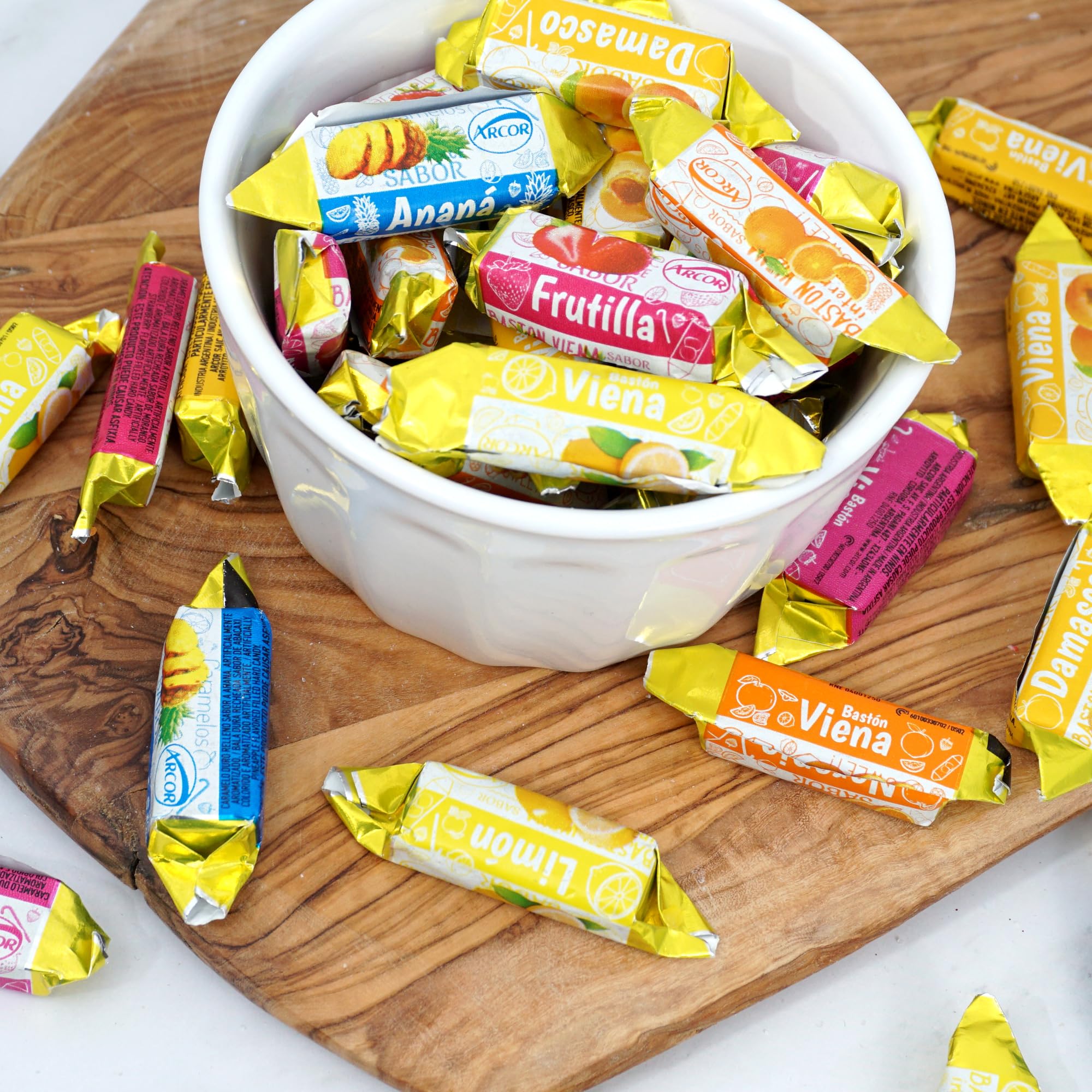 The Hampton Vienna fruit-filled candy close-up shows premium confections.