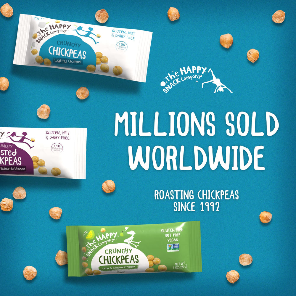 The Happy Snack Company 24-pack chickpeas is convenient for sharing.