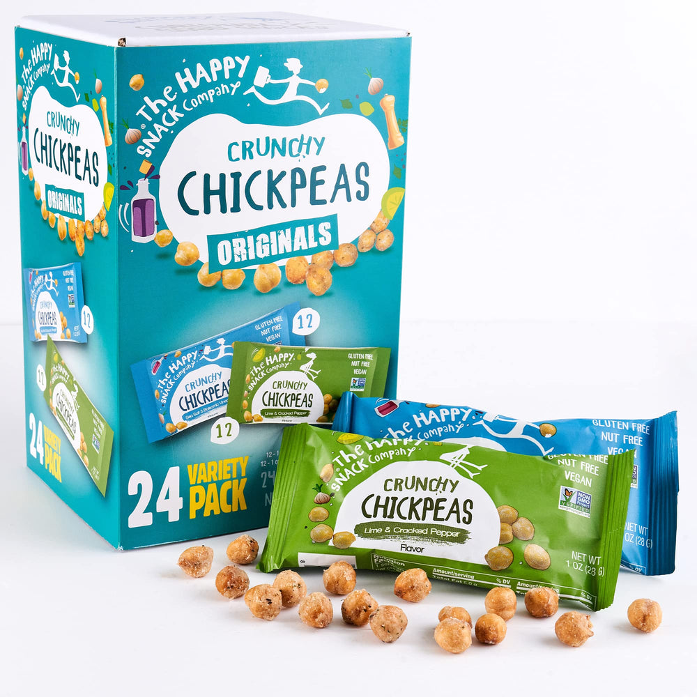 The Happy Snack Company lime cracked pepper chickpeas offer zesty flavor and crisp texture.
