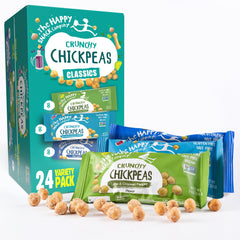 The Happy Snack Company chickpeas classics sea salt balsamic 1oz — savoury, gluten-free bite.