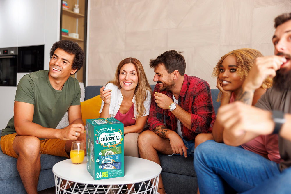The Happy Snack Company chickpeas lunchbox snack 1oz — plant-based protein for snacks on the go.