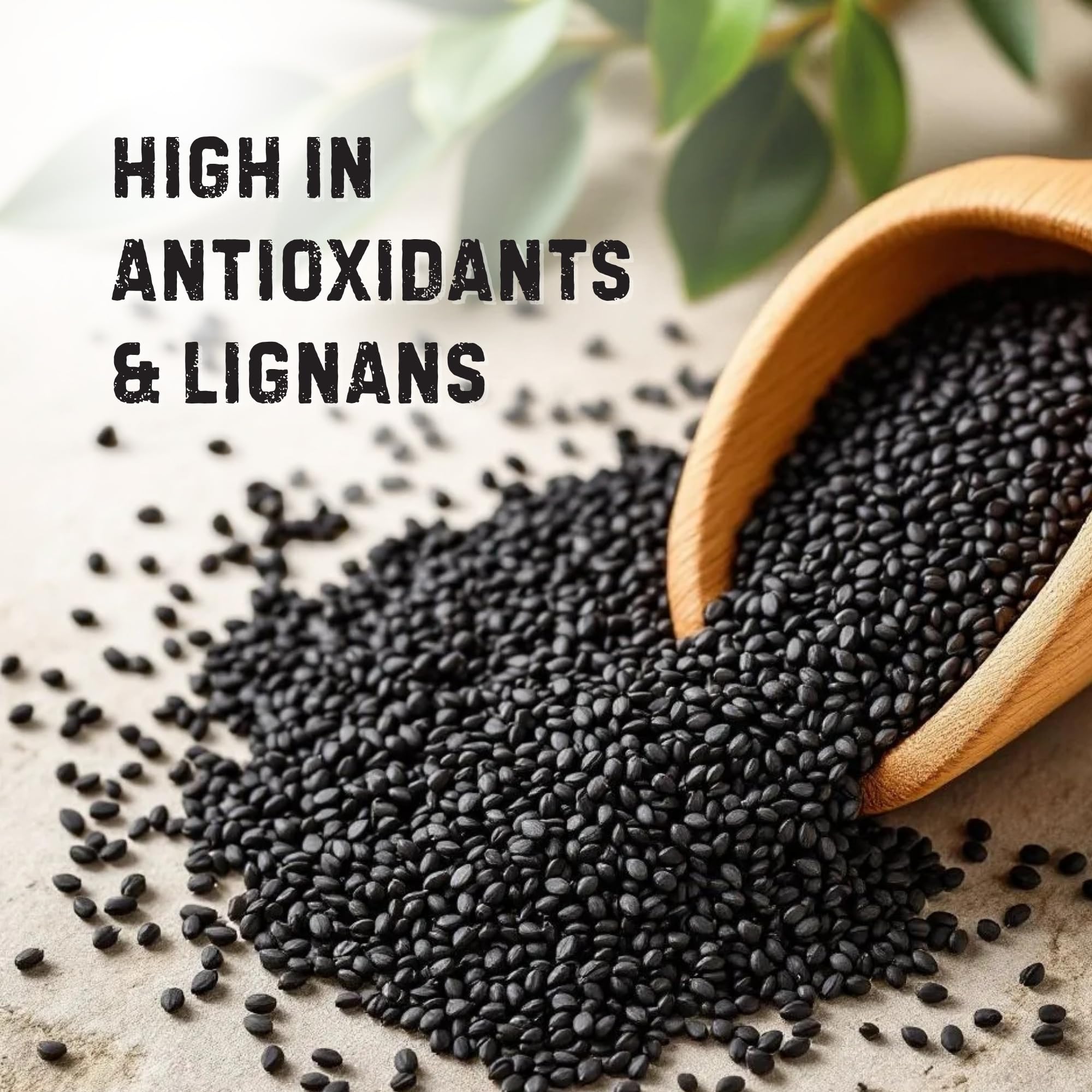 Lightly toasted The Holly Tree black sesame seeds releasing deep flavor