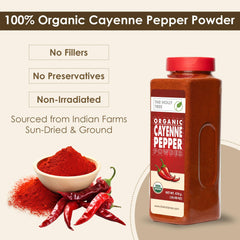 The Holly Tree Cayenne Pepper Powder closeup shows texture for precise seasoning.