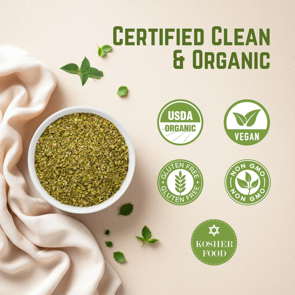 The Holly Tree Organic Oregano bulk pack preserves fresh flavor for weeknight meals.