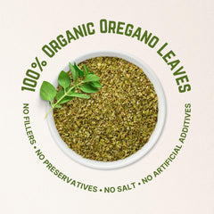 The Holly Tree Organic Oregano on pizza topping boosts flavor.