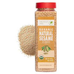 The Holly Tree sesame seeds pack on a clean surface, ideal for adding nutty flavor.
